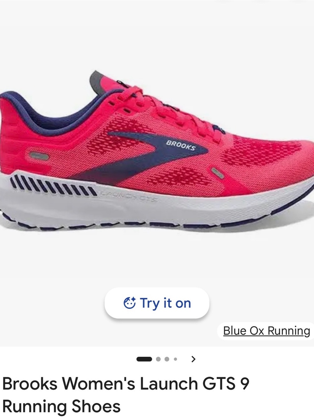 Brooks Women's Launch GTS 9 Running Shoes - Hot Pink with Navy Size 8